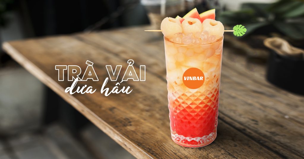 hướng dẫn cách làm công thức pha chế trà vải dưa hấu tươi